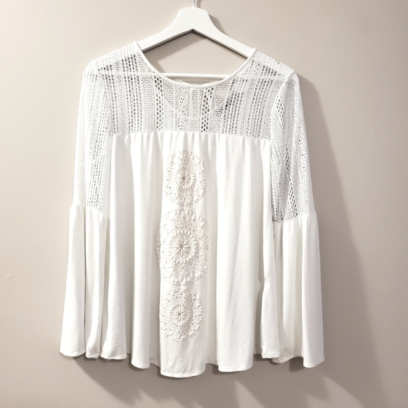 Desigual - White Boho Lace Blouse - Size M - Picture 5 of 10